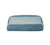RLDOBOFE Tranquil acqua stampa Matita Bag impermeabile Zipper Pencil Case Leather Pen Box Cosmetic Bag Per Office Pencil, Oro, Taglia unica