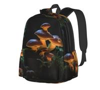 RLDOBOFE Zaino da viaggio casual con funghi al buio, per uomini e donne, zaino per computer portatile, leggero, doppia borsa a tracolla per lavoro ed escursionismo