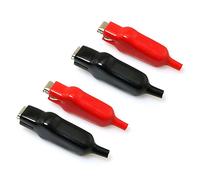 RLECS 4 morsetti a coccodrillo per batteria, completamente isolati, 20 A, lunghezza 80 mm (2 rossi e 2 neri)