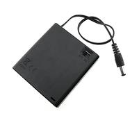 RLECS Porta batterie AA nero 4x1.5V 6V AA Scatola di Batteria con DC 5.5x2.1mm Connettore Maschio FAI DA TE Porta Batteria Pacchi Batteria Case Power Bank Wired Interruttore ON/Off con coperchio