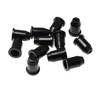 RLECS Set di 2 puntali per chitarra chitarra tappi stringa di montaggio fibbia attraverso il corpo puntali boccole per chitarra strumenti musicali parti, 6 pezzi per set, nero