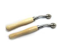 RLECS - Set di 2 rotelle da tracciare con manico in legno colorato, per tracciare i bordi del tessuto, pratica rotella da cucire