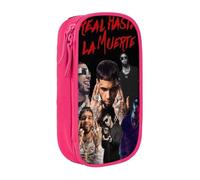 RLHRJEFZ Real Hasta La Muerte Pencil Case Zipper Pen Bag Large Capacity Pen Stationery Box Storage Organizer Bag Makeup Office Pouch School Stationery Supplies For Boys Girls