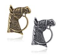 RLHRNDE 2 spille vintage con testa di cavallo grande per uomo donna cavallo da corsa distintivo spilla da bavero equestre grande cavallo gioielli di arte animale stile punk accessori occidentali