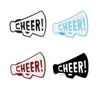 RLHRNDE 4 Pz CHEER Megafono Spilla Pin Per Le Donne Uomini Unico Giorno del Gioco Cheer Smalto Distintivo Pin Calcio Sport Palla Cheerleading Sport di Squadra Fan Favori Accessori, Medium, Metallo