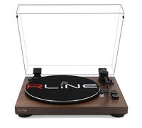 RLINE - Giradischi Vinili Bluetooth Noce, Lettore Vinili 33 e 45 Giri, Piatto 12
