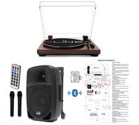 RLINE RLTN11GWLN Giradischi Bluetooth Noce L+IS FR12AWV2 Trolley Cassa 200w p.