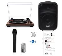 RLINE RLTN11GWLN Giradischi cinghia Bluetooth Noce L.+IS FRX08AW Diffusore 60w