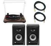 RLINE RLTN11MWLN Giradischi Bluetooth Noce +2 Proel EIKON EK5NF Casse+2Cavi