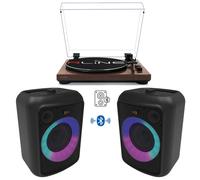 RLINE RLTN11MWLN Giradischi cinghia Bluetooth Noce + 2 Klipsch GIG XL 30w RMS