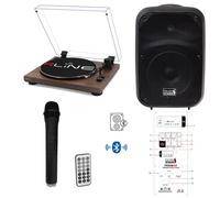 RLINE RLTN11MWLN Giradischi cinghia Bluetooth Noce + IS FRX08AW Diffusore 60w