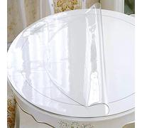 RLINZ Copritavolo Trasparente Protettore Copritavolo in PVC 3mm di Spessore Tovaglia Trasparente Tappetino Impermeabile Morbido per Cucina Ufficio caffè Tavolo da Pranzo(70cm)