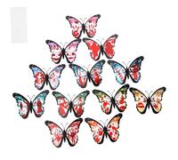 RLKHXBS 12 Pezzi Farfalle Adesivi murali Decorazioni per pareti Farfalla Rimovibili per la Decorazione Domestica di Halloween Vibrante per Liscio