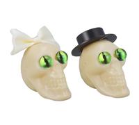 RLKHXBS 1Pair Bride and Groom Skeleton Coppia di decorazioni unica figurina del cranio di Halloween per decorazioni spettrali per la festa per la casa per temi di casa infestati ed eventi di Halloween