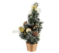 RLKHXBS 1pc Calza Stuffer Regali Ornamenti per presepe Centrotavola Invernali da Tavolo Modelli Diorama di Natale Decorazioni per Il Desktop Albero in PVC, Schiuma Oro Satinato Giorno della