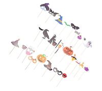 RLKHXBS 27pcs Halloween Photo Booth Props Funny Sticks for Parties Festive Decorations for Boys And Girls Adults Lightweight Portable Halloween Centerpiece Accessories