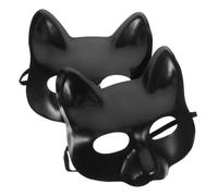RLKHXBS 2pcs Blank Cat Masks for Halloween Party Hand Painted Paper Pulp Facemasks for Adults Fun Crafting Activity for Cosplay And Scary Decorations