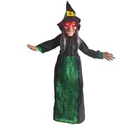 RLKHXBS 55 ”Decorazione di Streghe animate da 55” con Gli Occhi Illuminati e la Funzione di attivazione del Suono di Halloween Haunted Décor