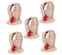 RLKHXBS 5pcs Halloween Theme Miniature Ornaments Resin Cross Coffin Decor Adorable Micro Landscape Props for Crafting Home Decoration Creative Halloween Adornments for Festive Celebrations