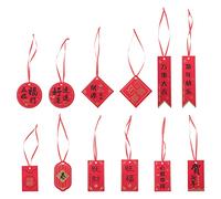 RLKHXBS 60 Pezzi Ornamento per Festival di Primavera, Decorazioni per Festival di Capodanno, Decorazioni per Albero di Natale, Etichette per Appunti Natalizi da Appendere, per Cortile Natalizio,