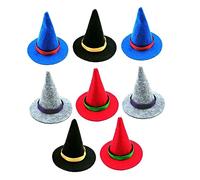 RLKHXBS 8pcs Miniature Witch Hats for Dolls Halloween Decoration Props And Grey Tiny Hat for Costumes And Festive Celebrations