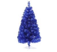 RLKHXBS Albero di Natale da Tavolo Leggero con Supporto per Decorazioni Natalizie di Piccoli Posti,Abete in PVC,Piccolo Albero di Natale,Albero di Natale Artificiale Multicolore-Navy 90Cm/3Ft Giorno
