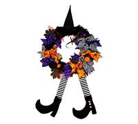 RLKHXBS Anello di Decorazione sospeso Halloween Door House Flower a Sospensione Decorazione per la casa 24 Ghirlanda Natalizia con luci (Come spettacoli-1, Una Taglia)