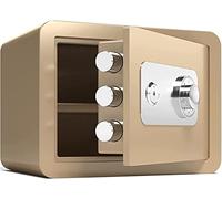 RLKHXBS Armadietto Digitale Impermeabile Cassetto Contanti Sicuro ignifugo e antifurto, Armadio archiviazione File di Sicurezza in Acciaio, Dimensioni ridotte per la casa,Gold-25 35 X 25cm