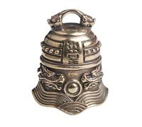 RLKHXBS Brass Antique Donghuang Patterned Keychain Pendant, Wind And Rain Favorable, Creative Nafu Double Dragon Copper Bell