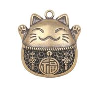 RLKHXBS Brass Hollowed out Lucky Keychain with Chinese, Cat Luggage Hanging Decoration, Personalized Pendant, Small Copper Ware