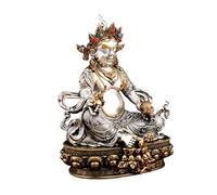 RLKHXBS Buddha Statue Home Worship God of Wealth White Copper Office Crafts Living Room Study Decoration Ornaments Buddhist Statues