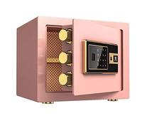 RLKHXBS Cassetta di Sicurezza Impermeabile ignifuga sicure Impronte digitali con Password Elettronica Casseforti per d'identità, Documenti A4, Computer Portatili, gioielli38 30 cm, Rosa
