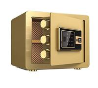 RLKHXBS Cassetta di Sicurezza Impermeabile ignifuga sicure Impronte digitali con Password Elettronica Casseforti per d'identità, Documenti A4, Computer Portatili, gioielli38 30 cm,Oro