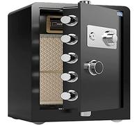 RLKHXBS Cassetta di Sicurezza Invisibile Comodino, cassaforte Elettronica Digitale, ignifuga, Impermeabile, sicura la casa, Impronte digitali biometriche, per Gioielli da Ufficio, Hotel, Contanti,