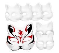 RLKHXBS Cat Masks Blank 7pcs Paper Animal Masks Elastic Straps Comfortable Fit for Adults Boys And Girls for Halloween And Party Decorations