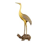 RLKHXBS Decor Home Decoration Living Room Porch Crane Stepping On Turtle Ornaments Office Crafts Brass Decorative Objects