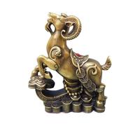 RLKHXBS Decor Statues Living Room Home Craft Decorations Metal Brass Sheep Ornaments Shop Desk Fortune Sculpture Desktop Figurines (A)
