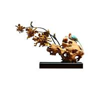 RLKHXBS Decorazione del Portico Cinese Copper Copper Chrysanthemum Ornance Ornament Office Living Elegant Room Tea Table Art Sculpture Zen Soft Decorations Ornaments for The Home