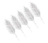 RLKHXBS Decorazione di Foglie di Natale 5 Pezzi Foglie Artificiali Glitterate Arbusti di Felce Finti Picks Matrimonio Spray di Foglie Lampeggianti Composizioni Floreali Albero di Natale Ornamento da