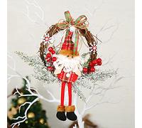 RLKHXBS Decorazioni di ghirlanti Natalizie, segnali da Parete della Porta Anteriore della Ghirlanda di Babbo Natale Ghirlanda di Ghirlanda di ghirlande Che pendono Ornamenti per Natale/Festa a