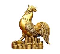 RLKHXBS Decorazioni per la casa Ornamenti del Gallo di Rame Feng Shui sculture di ricchezza Ingresso Statue Fortunate per Le Figurine del Desktop della Reception dell'hotel (M)