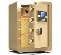 RLKHXBS Electronic Code Lock Safe Fireproof And Anti-Theft Storage Box Home Office Security Filing Cabinet with Alarm Device,Gold-38x32x45cm