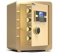 RLKHXBS Electronic Code Lock Safe Fireproof And Anti-Theft Storage Box Home Office Security Filing Cabinet with Alarm Device,Gold-36x32x40cm