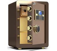 RLKHXBS Electronic Code Lock Safe Fireproof And Anti-Theft Storage Box Home Office Security Filing Cabinet with Alarm Device,Brown-38x32x45cm