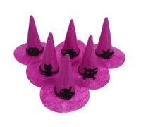 RLKHXBS Felt Witch Hats for Halloween Party Decorations Wizard Costume Accessories Reusable Crafting Props with Skull Cat Elf Pumpkin Bat Designs