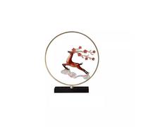 RLKHXBS Feng Shui New Chinese Style Pure Copper Plum Blossom Deer Ornament Creative Living Room Entrance Wine TV Cabinet Decoration Desktop Ornaments(Red,Large)