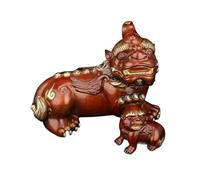 RLKHXBS Fengshui Statue Copper Luxury Decorative Vintage Chinese Modeling Wealth Attraction Feng Shui Ornaments Living Room Decorations Home Desktop Decor (Color Left, Size : L)