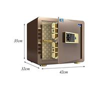 RLKHXBS Fingerprint Home Office Document Electronic Lock Security Solid Steel Hotel Business Small Money (Fingerprint Password + Mobile Phone Unlock) (Color : Gold)