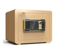 RLKHXBS Fingerprint Security Safes Lock Box Cabinets, Solid Steel Safe for Money, Gold