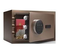 RLKHXBS, Fireproof Waterproof Deluxe Electronic Digital Anti-Theft, Large Capacity Cash es Low Carbon High Density Alloy Steel for Home Office Cash Use (Brown) (Brown)